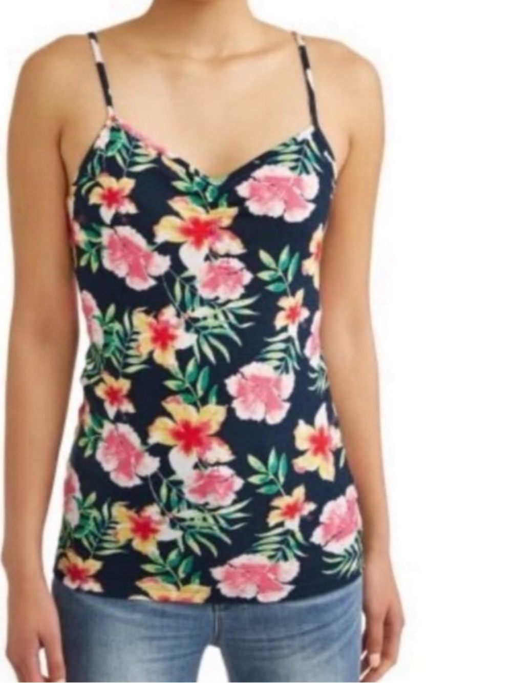 No Boundaries Floral Spaghetti Strap Tank